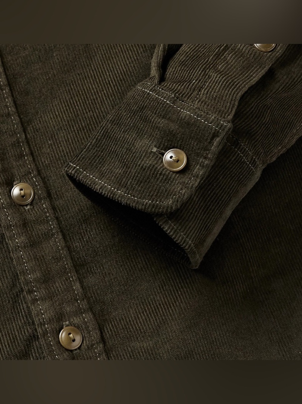 J. Crew Olive Green Corduroy Button-Down Overshirt - Picture 8 of 11